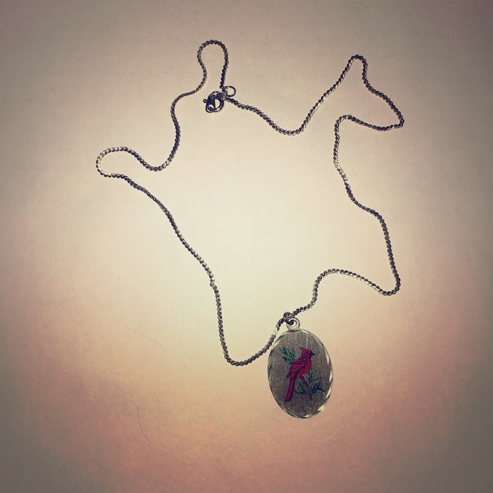 Silver robin necklace